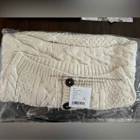🎉LAST PIECE🎉FREE PEOPLE Bonfire Cardigan Sweater Cream - Picture 7 of 10